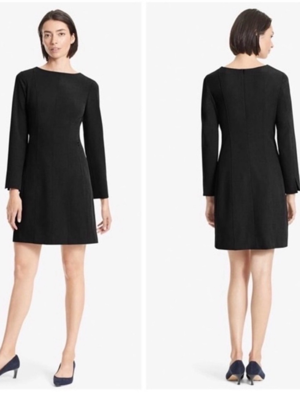 M.M.LaFleur Novara Dress Black WonderTex Long Sleeve Size 0